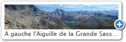 A gauche l'Aiguille de la Grande Sassire, au centre la Tsanteleina en Italie et le lac de la Sassire en France