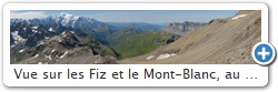 Vue sur les Fiz et le Mont-Blanc, au premier plan on  aperoit le sentier dj emprunt.