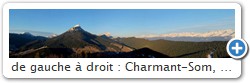 de gauche  droit : Charmant-Som, Grand- Som, Chamechaude, la Dent de Crolles, la chane de Belledonne