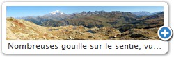 Nombreuses gouille sur le sentie, vue sur le Mont-Blanc et la Grande Casse  droite