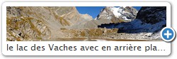 le lac des Vaches avec en arrire plan de gauche  droite : la Grande et Petite Glire, l'Aiguille de l'Epa, la Grande Casse