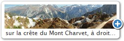 sur la crte du Mont Charvet,  droite les Rrochers de Plassa