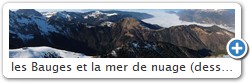 les Bauges et la mer de nuage (dessous se trouve en principe le lac d'Annecy),  droite la Tournette